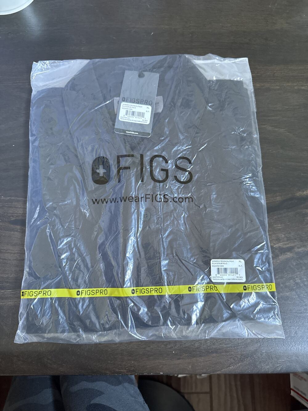FIGS Ella Scrub Polo Women's Polo Shirt Regular XL Black Technical Pique